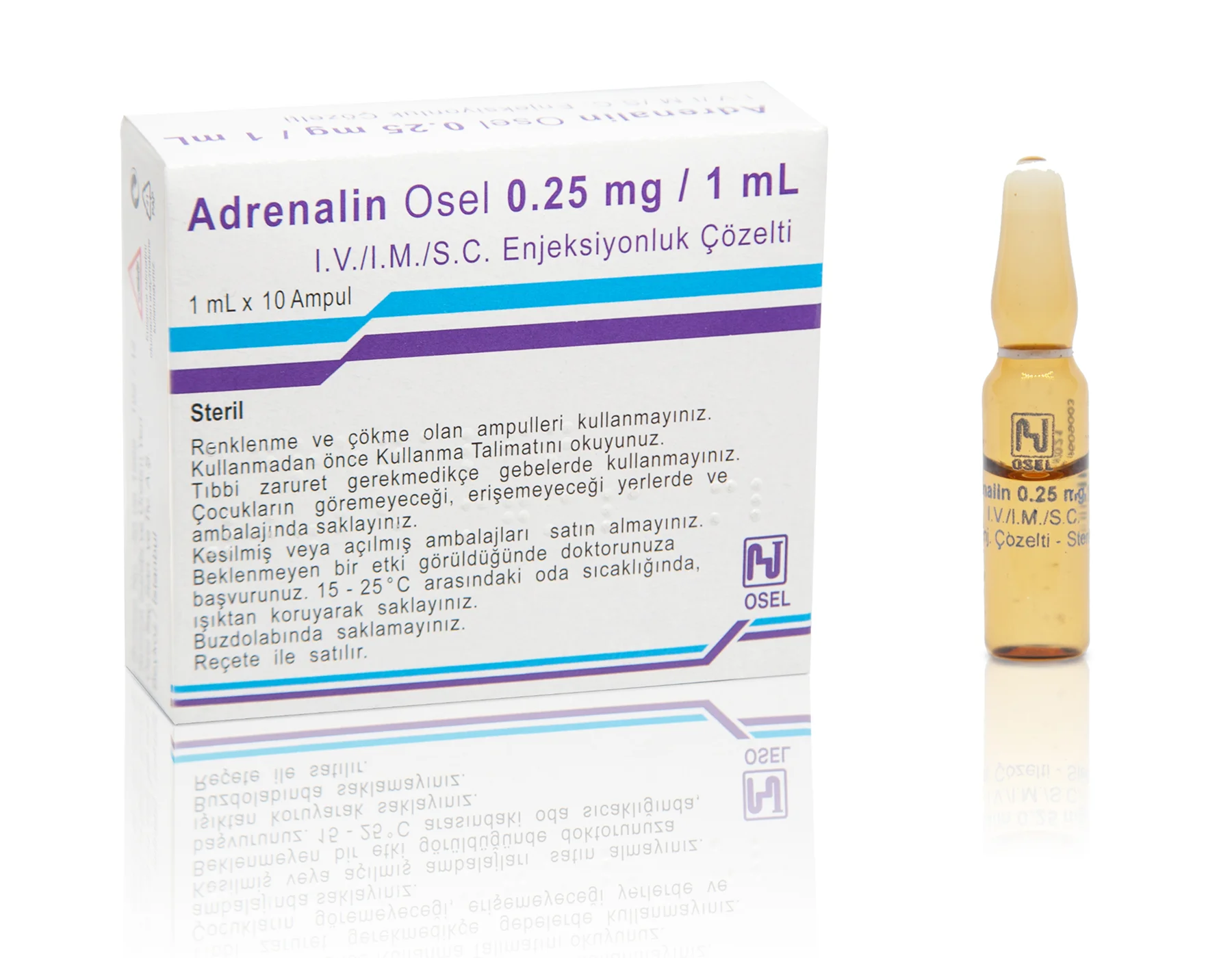 Adrenalin Osel 0.25 Mg/1 Ml I.M./I.V./S.C. Enjeksiyonluk Çözelti