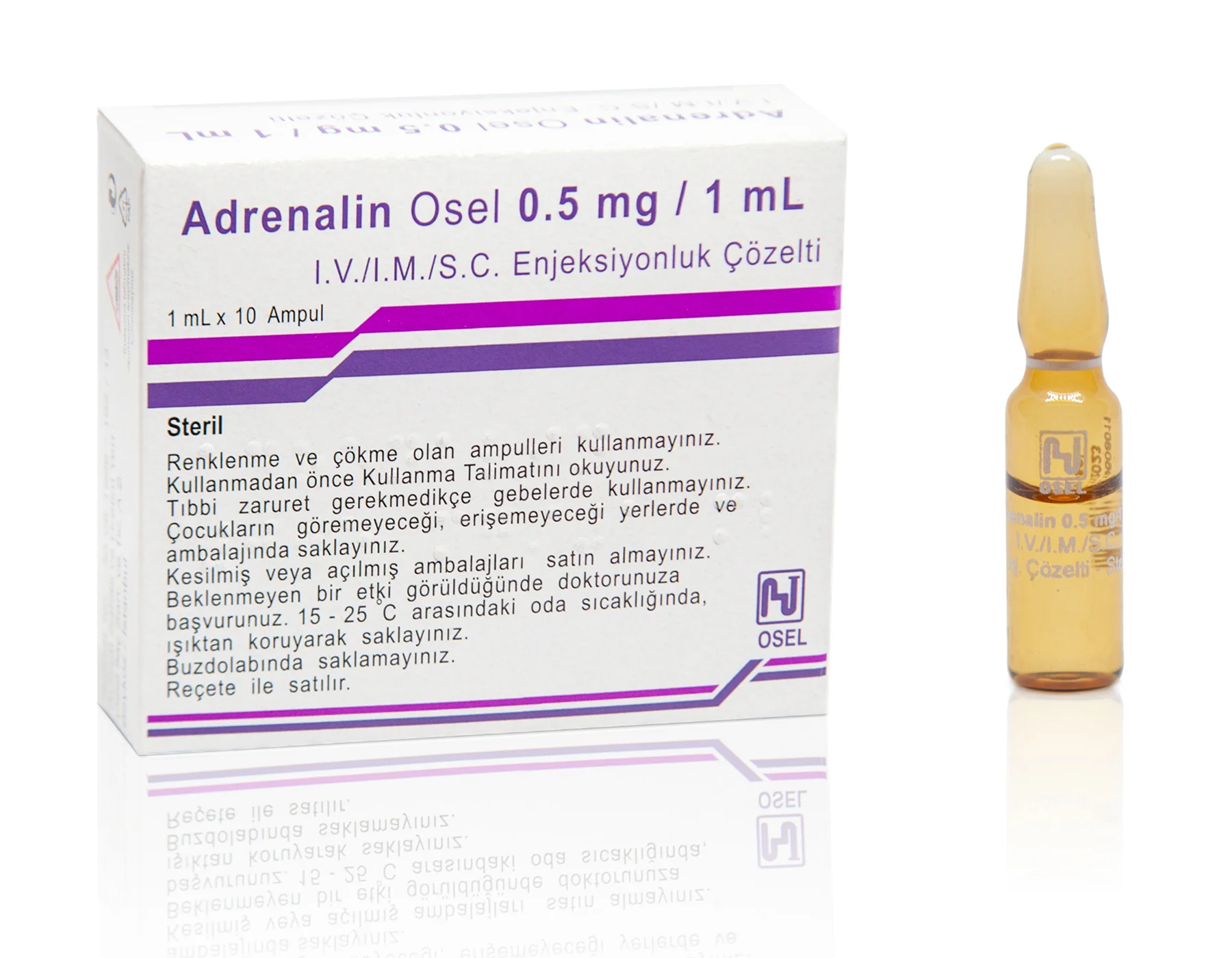 Adrenalin Osel 0.5 Mg/1 Ml I.M./I.V./S.C.  Enjeksiyonluk Çözelti