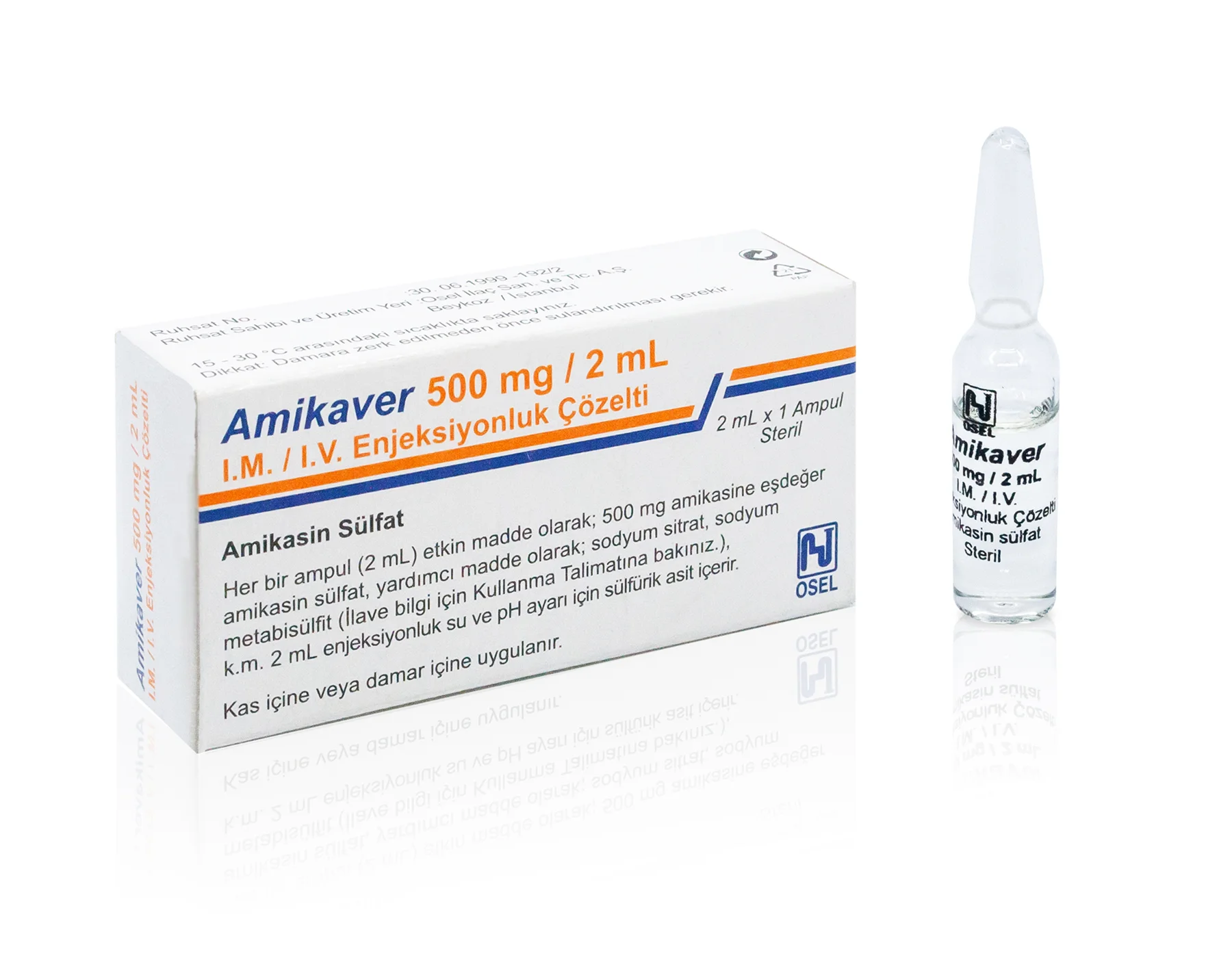Amikaver 500 Mg/2 Ml Im/Iv Enjeksiyonluk Çözelti