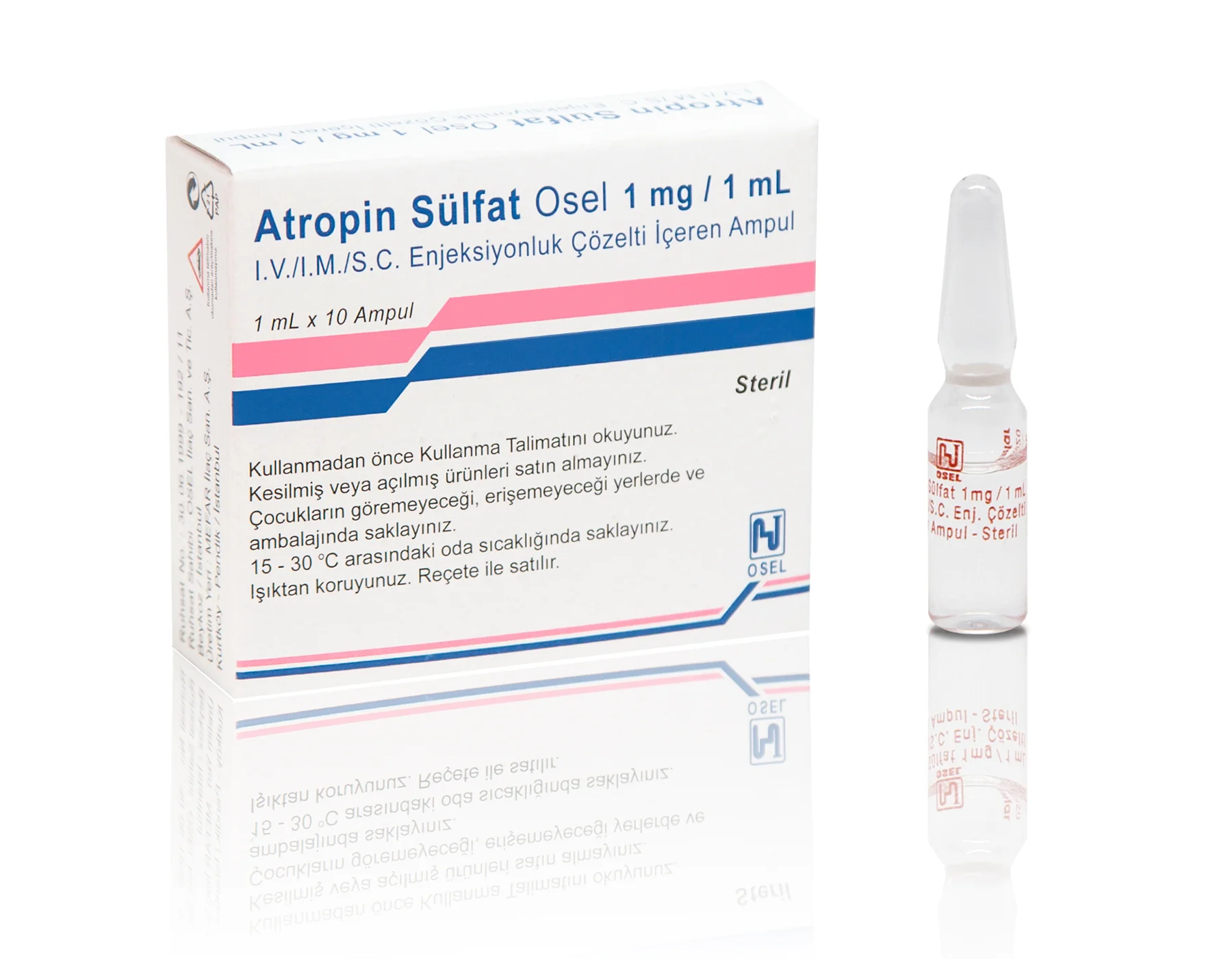 Atropin Sülfat Osel 1 Mg/1 Ml I.V/I.M/S.C Enjeksiyonluk Çözelti