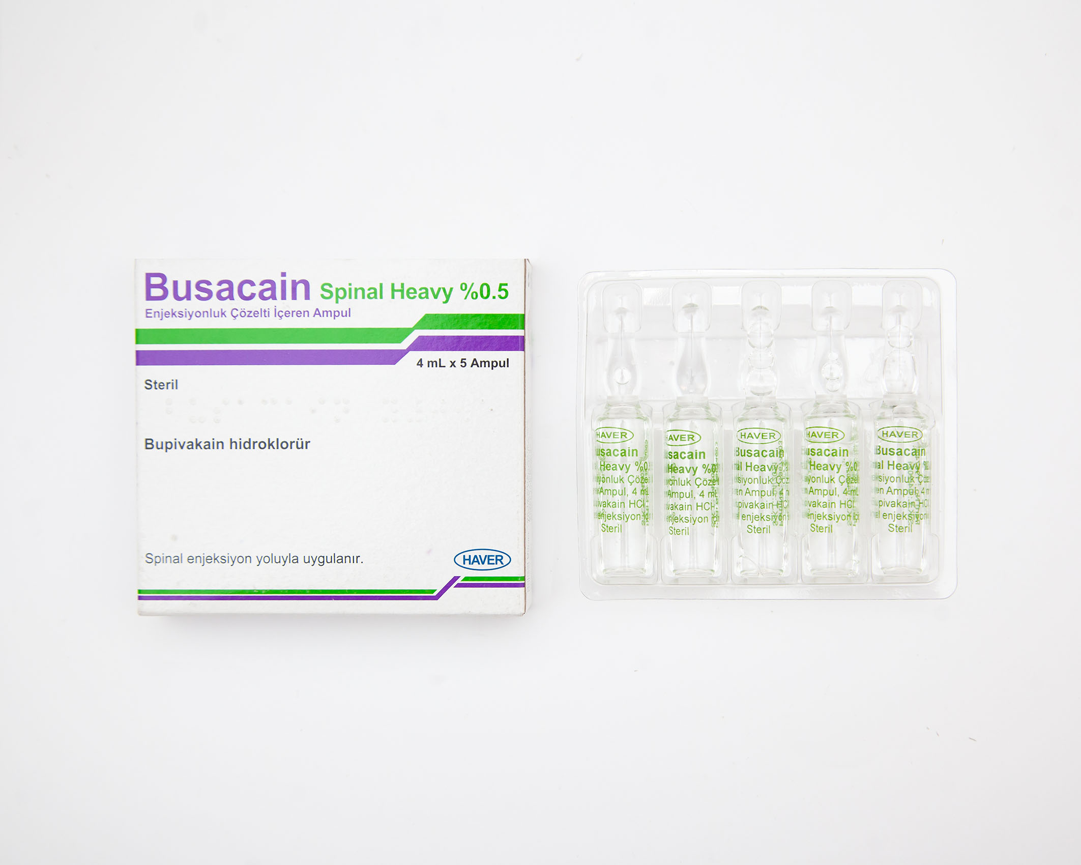 BUSACAIN SPINAL HEAVY % 0.5 ENJEKSIYONLUK ÇÖZELTI IÇEREN AMPUL 