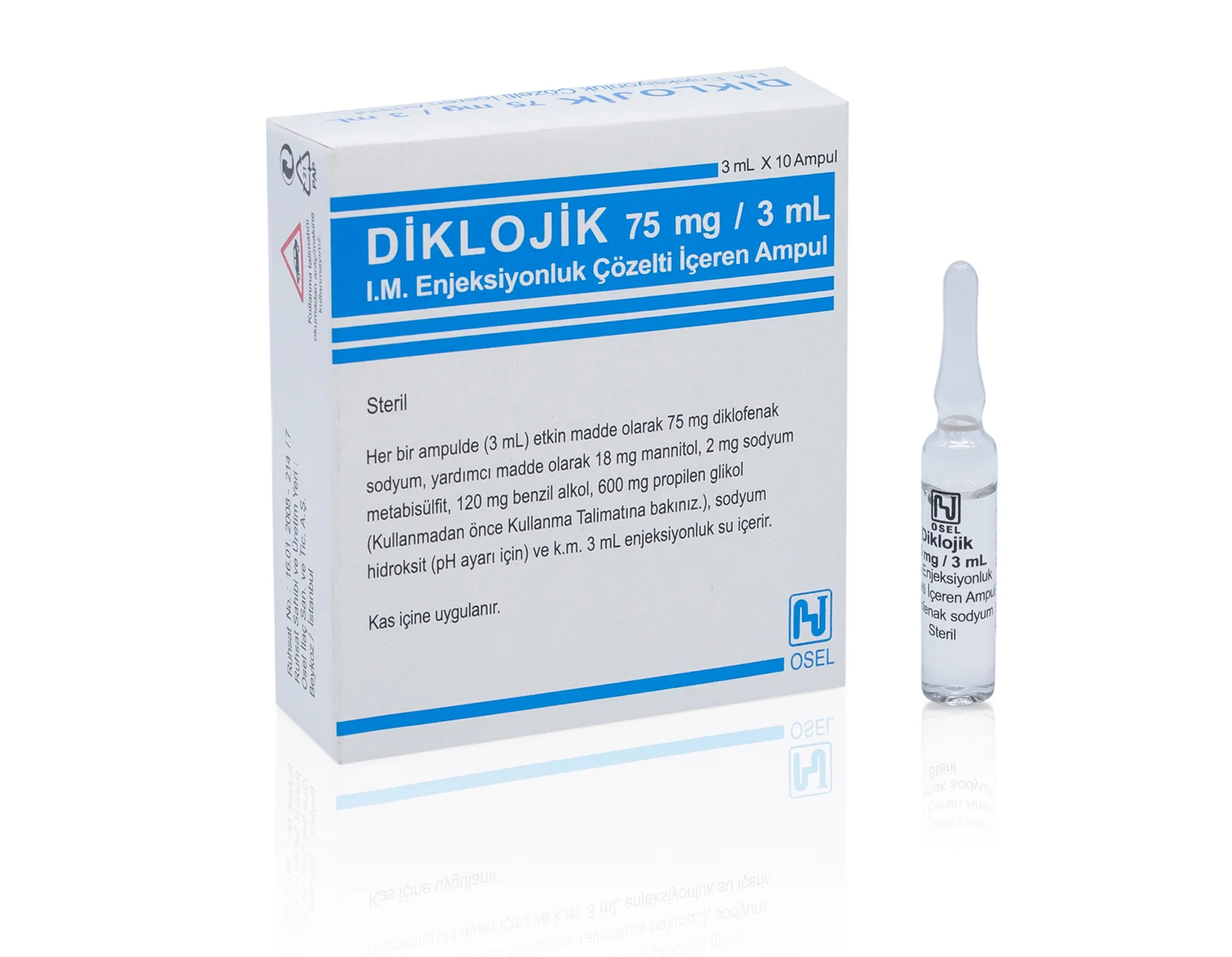 Diklojik 75 Mg/3 Ml I.M Enjeksiyonluk Çözelti