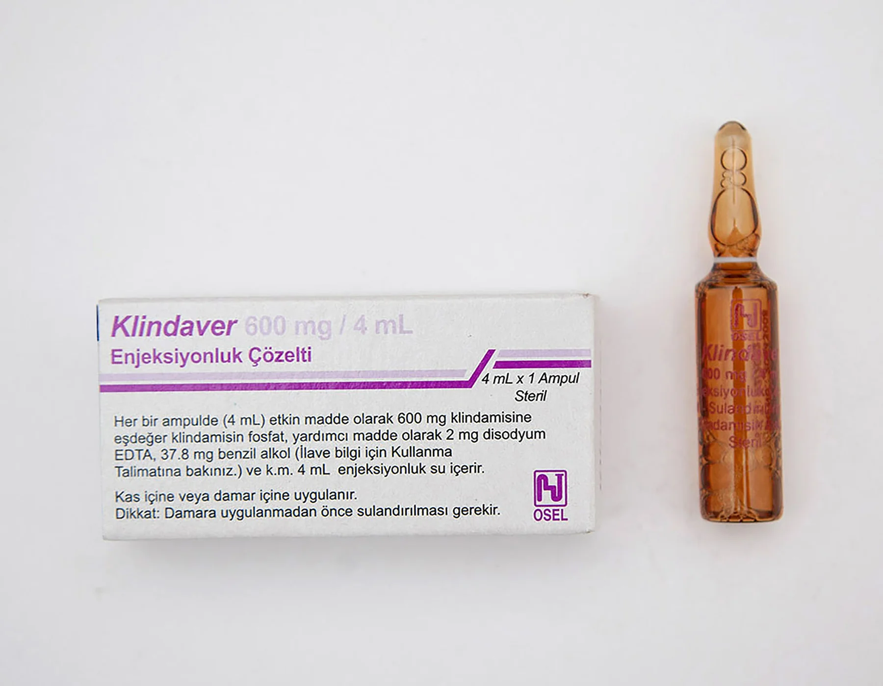 Klindaver 600 Mg/4 Ml Enjeksiyonluk Çözelti