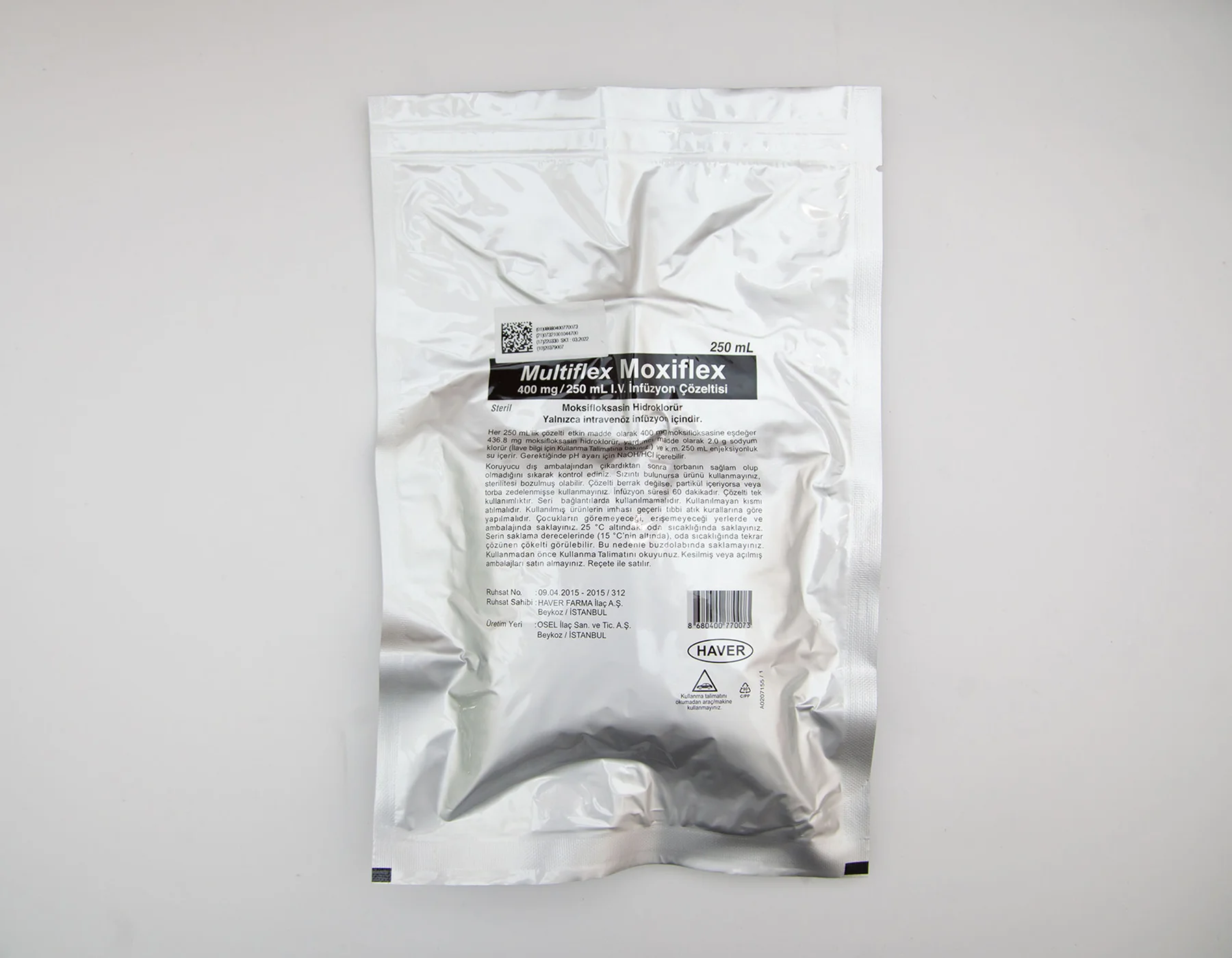 Multiflex Moxiflex 400mg/250ml I.V. İnfüzyon Çözeltisi