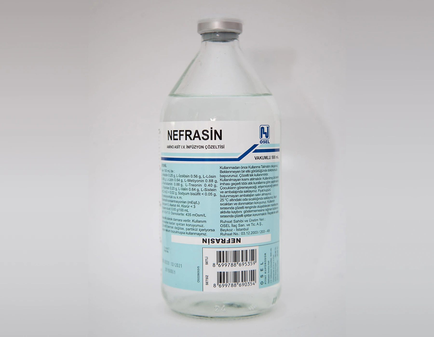 Nefrasin Aminoasit Iv İnfüzyon Çözeltisi