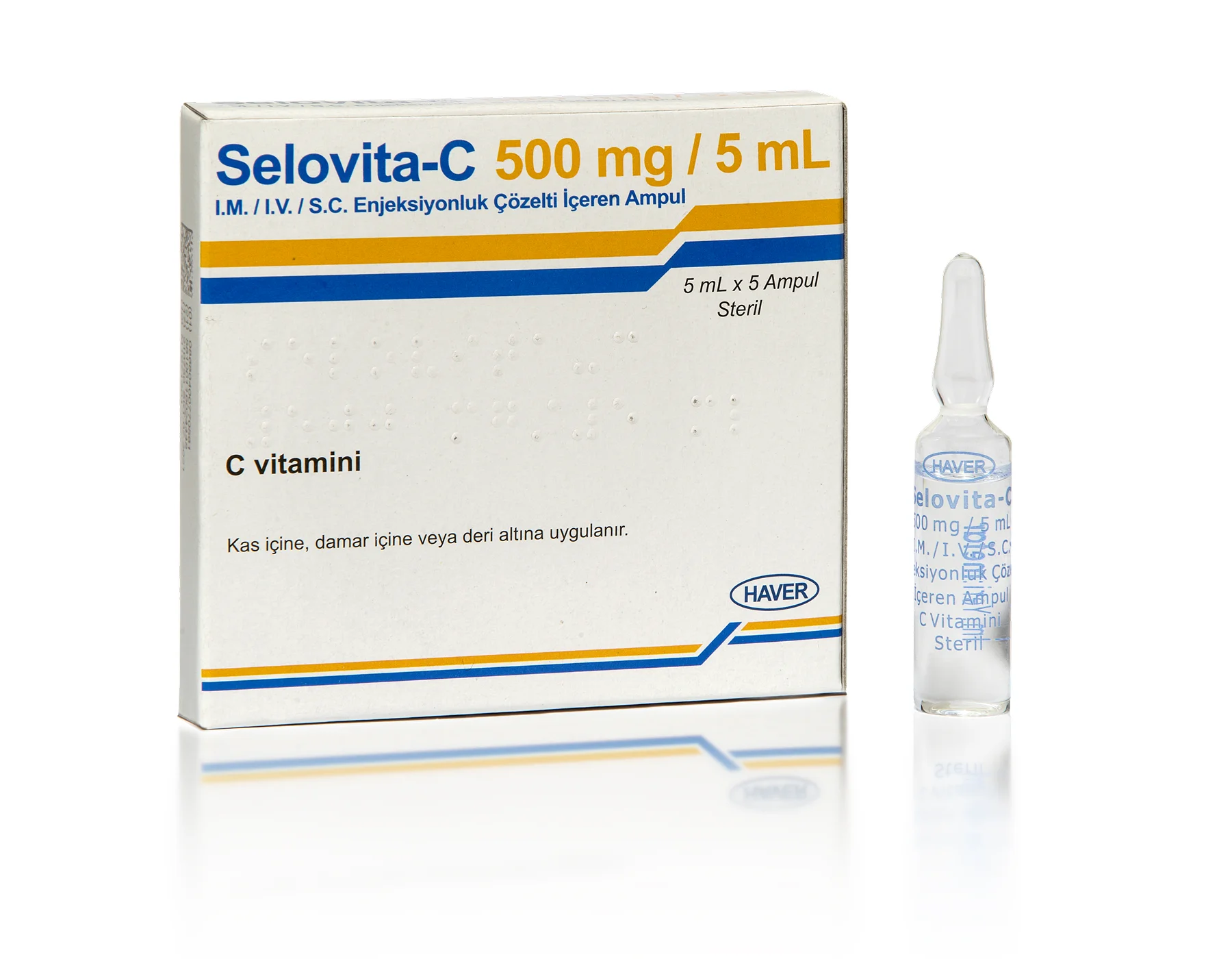 Selovita-C 500mg/5ml Im/Iv Enjeksiyonluk Çözelti