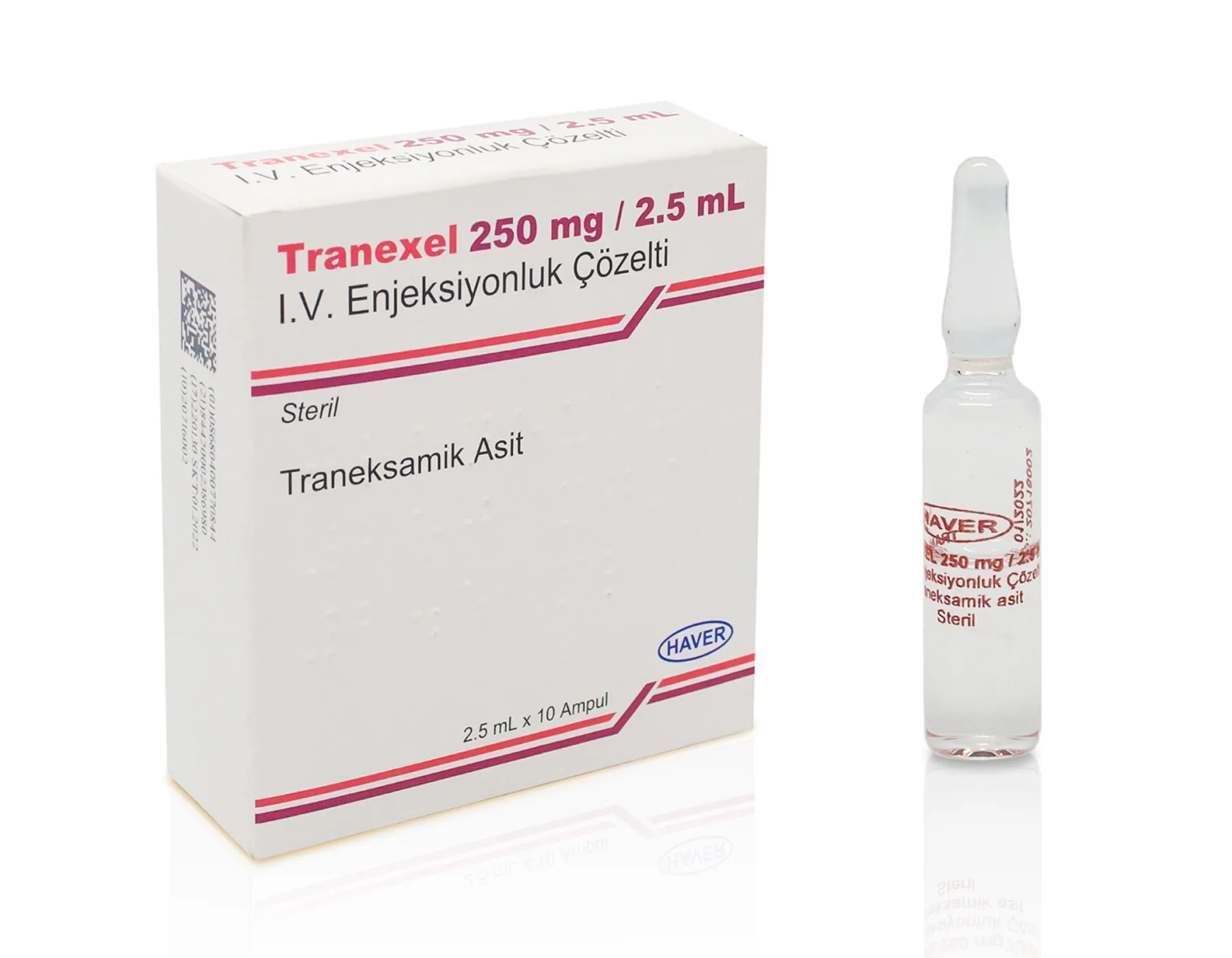 Tranexel 250 Mg/2,5 Ml Iv Enjeksiyonluk Çözelti